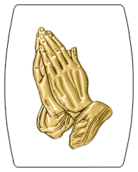 DAREC 516 GD WT Gold Praying Hands White Background copy